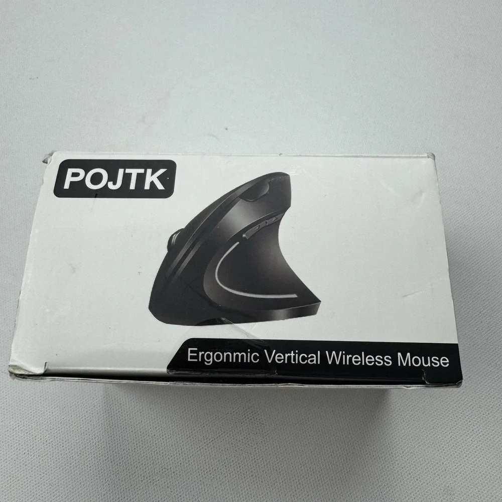 POJTK Black Ergonomic Mouse Wireless Bluetooth